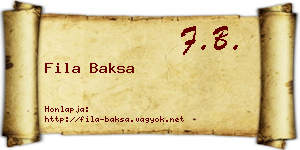 Fila Baksa névjegykártya